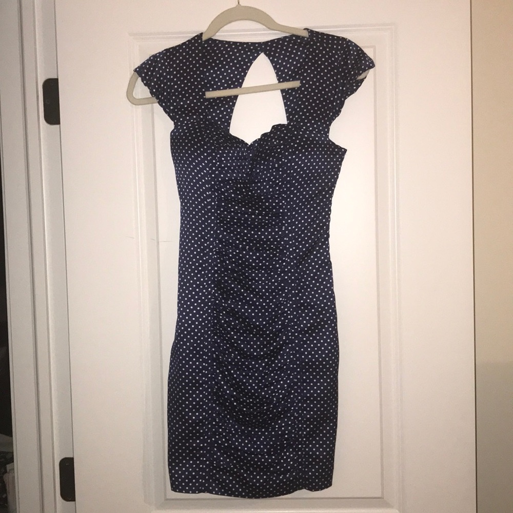[GUESS] Silk Polka Dot Dress w/ padding